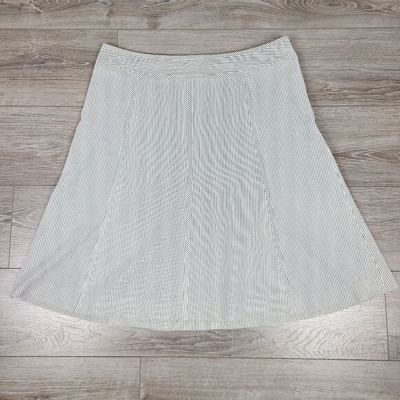 TALBOTS Petites Cotton Pinstripe A-Line Midi Skirt Size 14 Petite - Picture 4 of 15